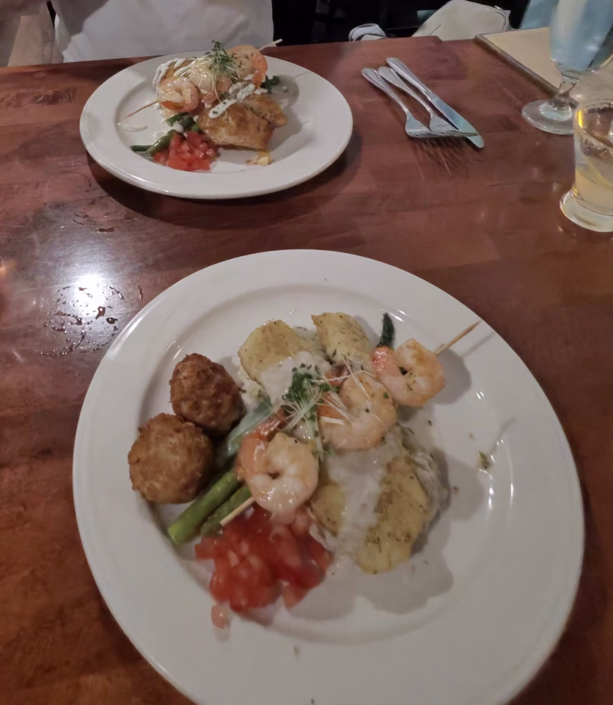 dinner at berrets shrimp