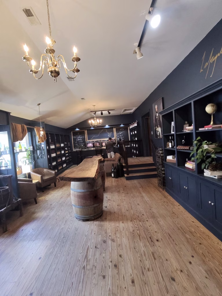 inside the williamsburg winery wine tasting bar