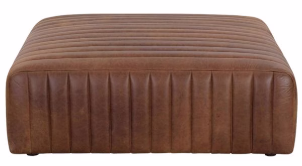 large leather tufted square ottoman coffee table