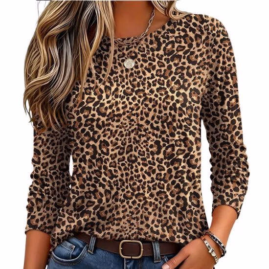 leopard print long sleeve t shirt