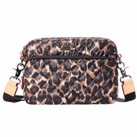 mz wallace quiilted small leopard print bag