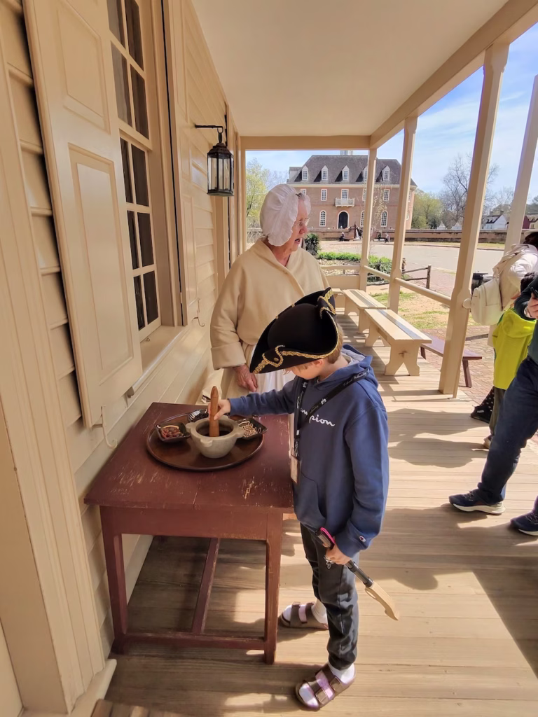 outside the apothocary at colonial williamsburg