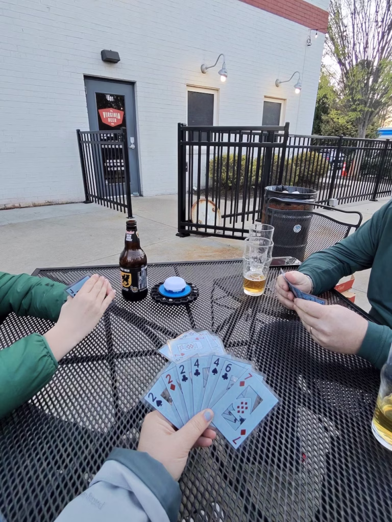 playing cards at virginia beer company