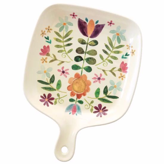 pretty floral oven to table plate