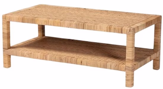 rattan coffee table serena and lily dupe