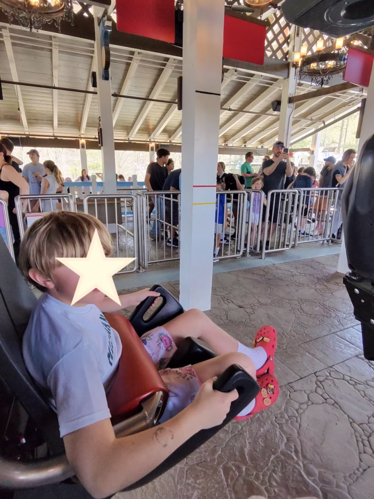 riding a ride at busch gardens