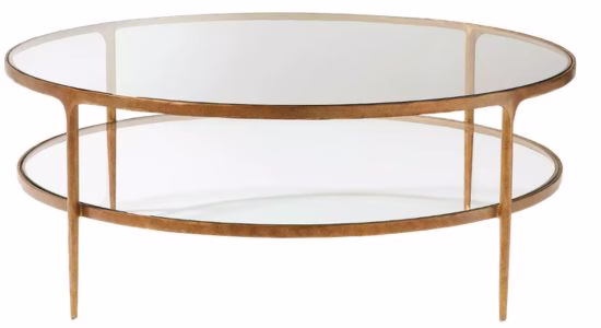 round glass and gold coffee table