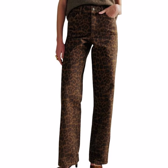 sezane leopard wide leg pants
