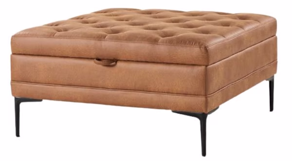 tufted leather storage ottoman coffee table