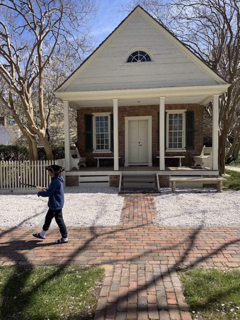 walking the grounds at colonial williamsburg