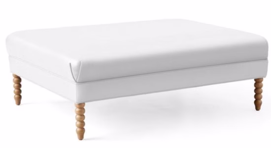 white coffee table ottoman with spindle legs