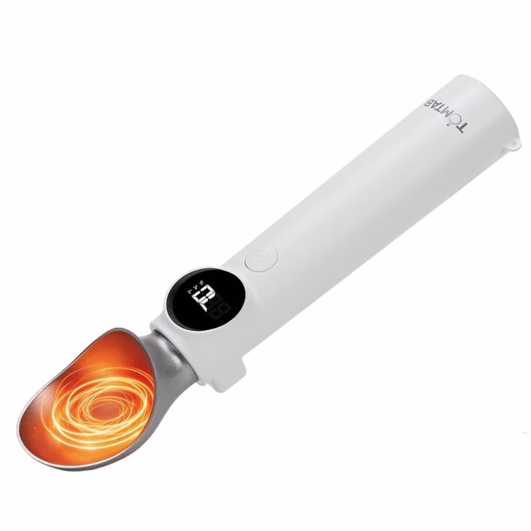 white heated ice cream scoop