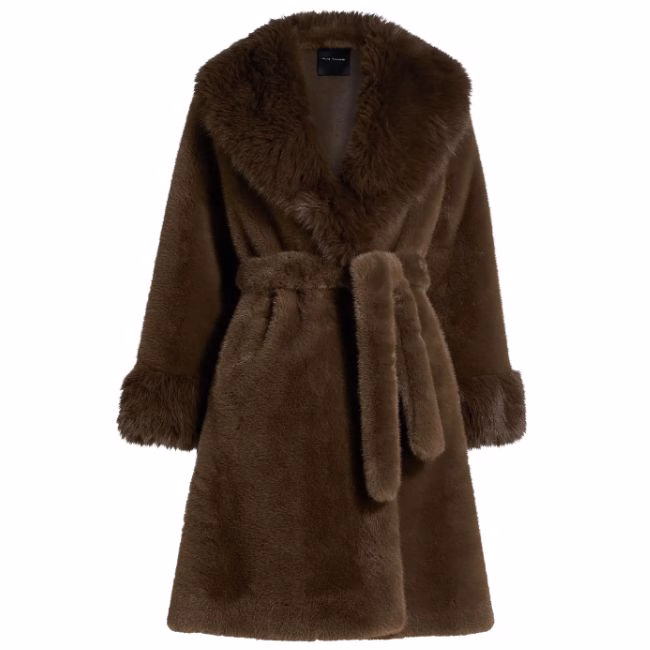 belted chocolate brown teddy coat