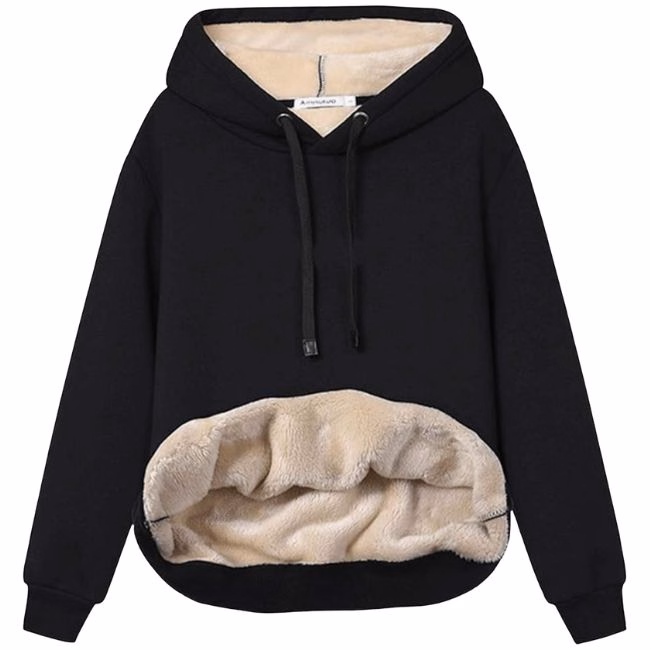 black sherpa lined hoodie