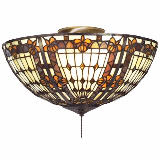 brown floral flush mount ceiling light tiffany lookalike