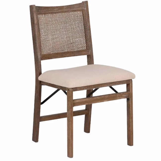 cane upholstered folding chair