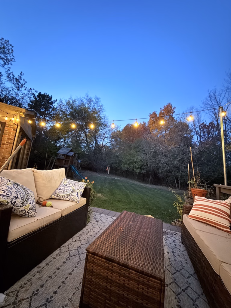 deck at dusk