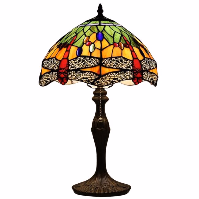 dragonfly stained glass tiffany dupe lamp