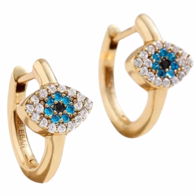 evil eye gold hoops