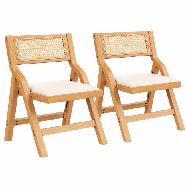faux leather dining chairs with cane back