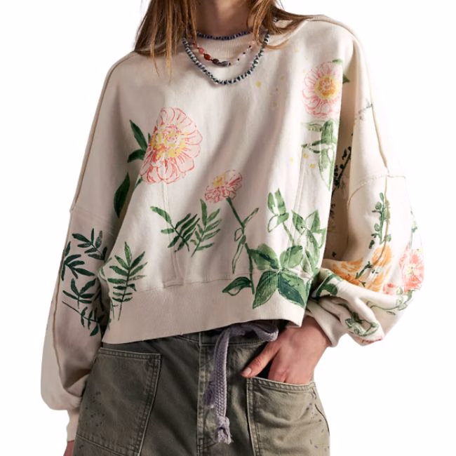 floral cropped sweatshirt