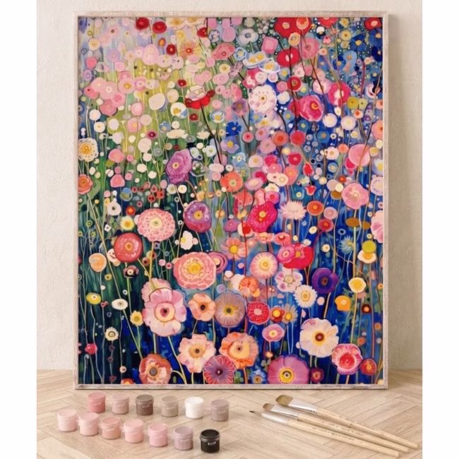 floral paint by number kit