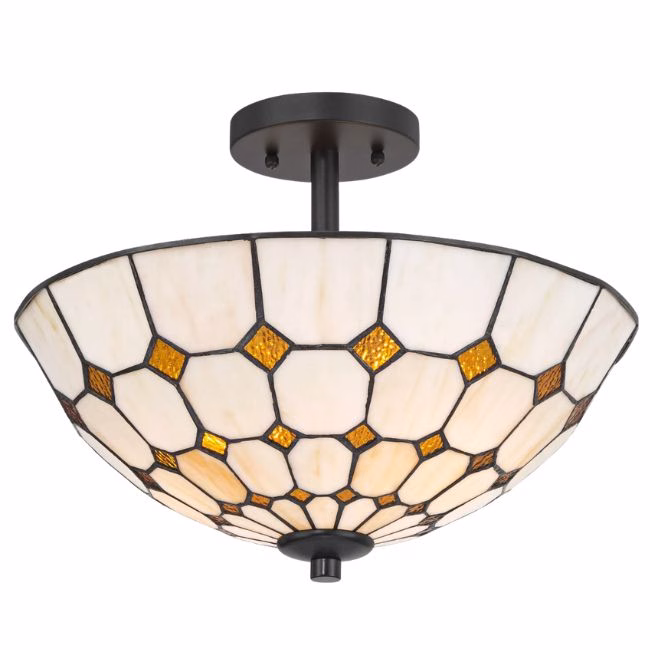 geometric tiffany dupe stained glass ceiling light fixture