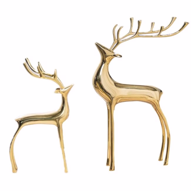 gold reindeer christmas decor set of 2