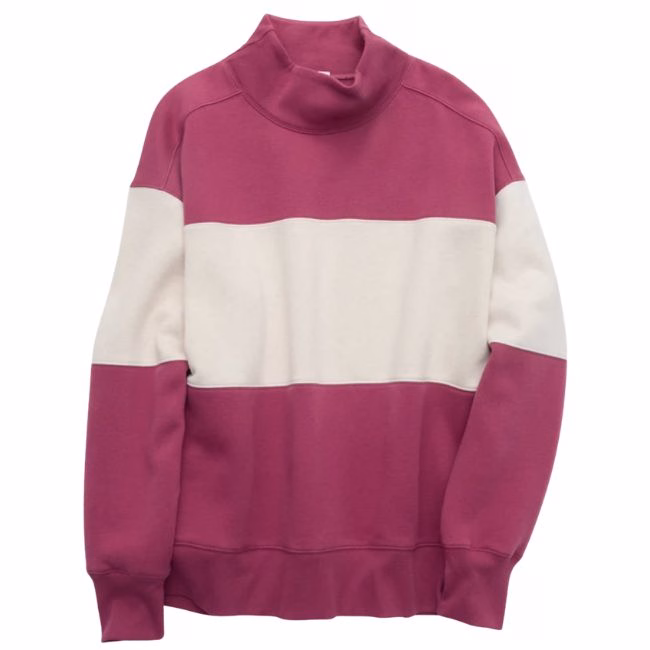 large stripe cowl neck oversized womens sweatshirt