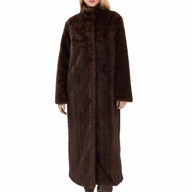 long chocolate brown teddy coat