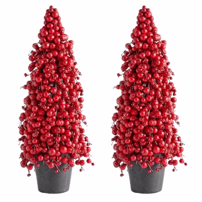 mini faux berry trees
