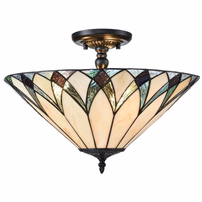 mission style art deco tiffany lookalike ceiling pendant light