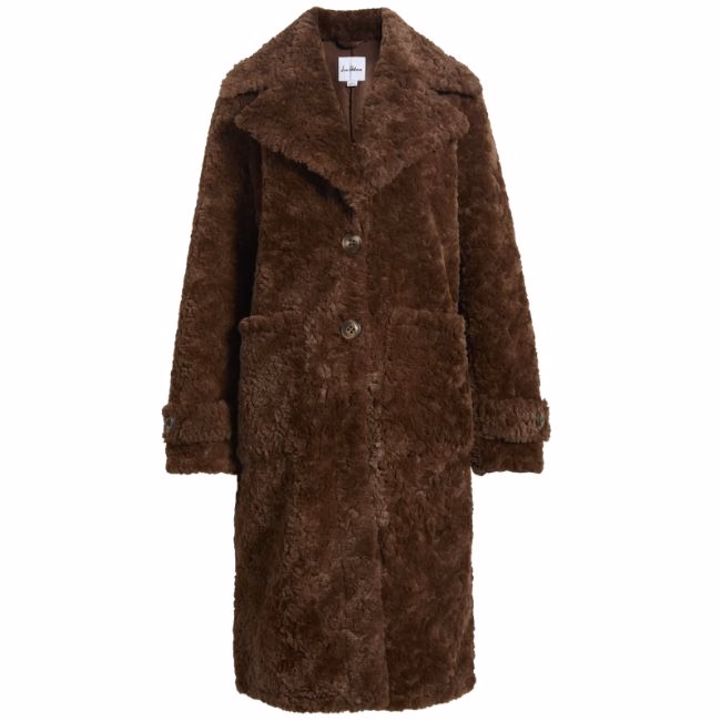 mocha chocolate brown long teddy coat