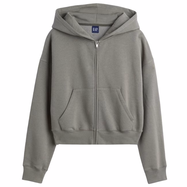 muted green zip up hoodie sweatshirt