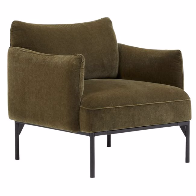 olive green oversized velvet reading chair
