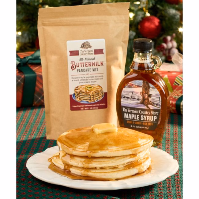 pancakes and maple syrup set