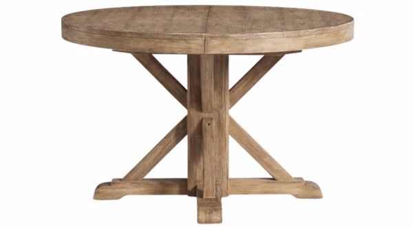 pottery barn benchwright round pedestal table