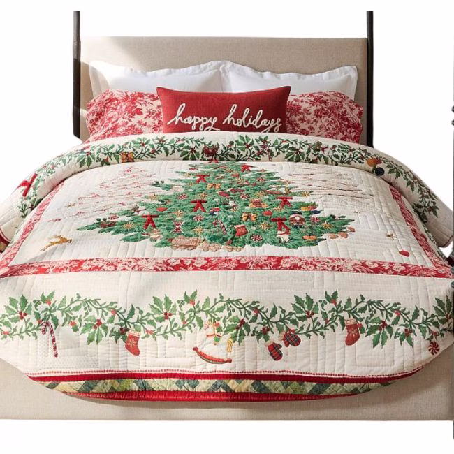 pottery barn christmas tree quilt