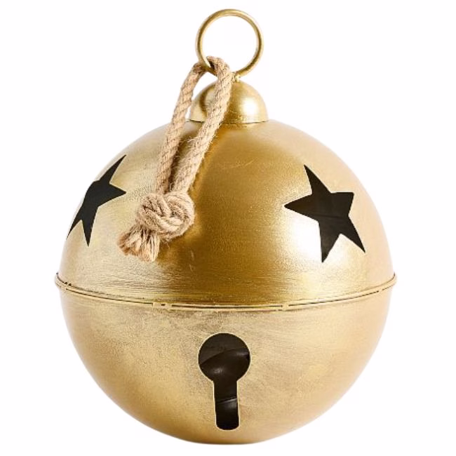 pottery barn gold oversized jingle bell