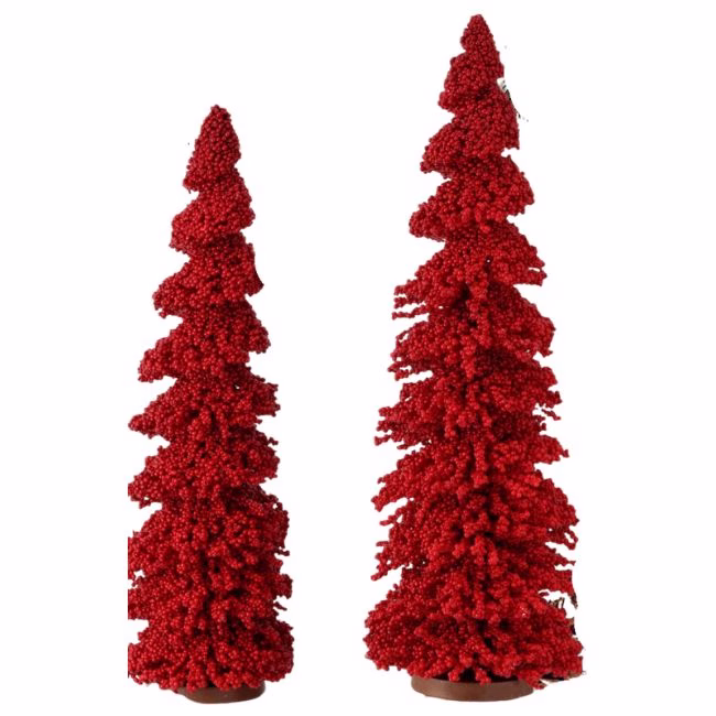 red faux berry trees