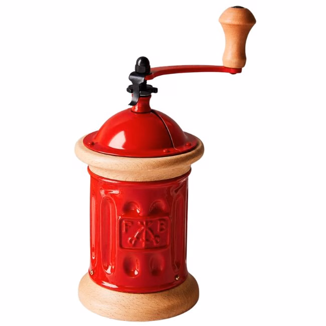 red italian coffee grinder