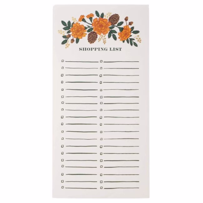 shopping list notepad