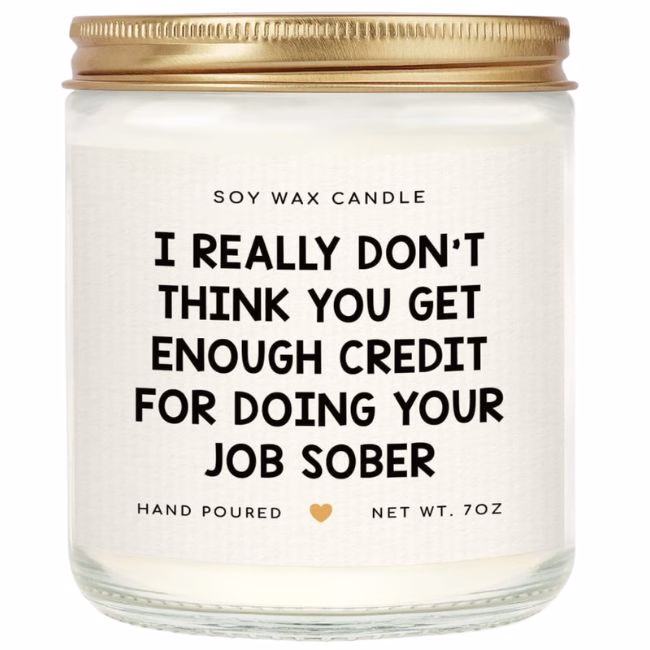 soy wax work candle for coworker gift exchange