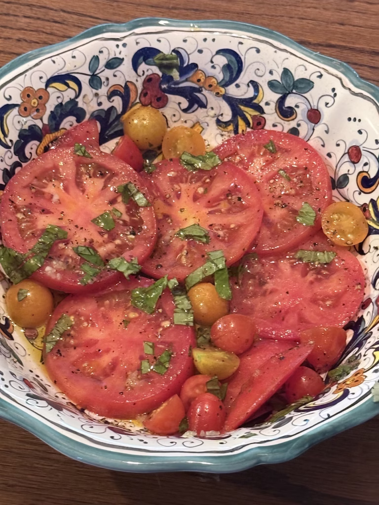 tomatoes in a pretty dish