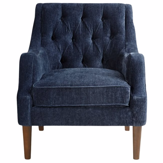tufted velour arm chair for cozy reading nook