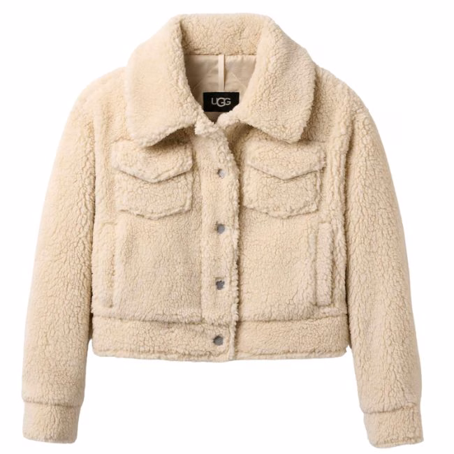 ugg cropped teddy jacket