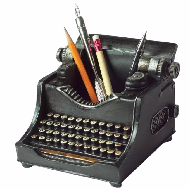 vintage typewriter pencil and pen holder