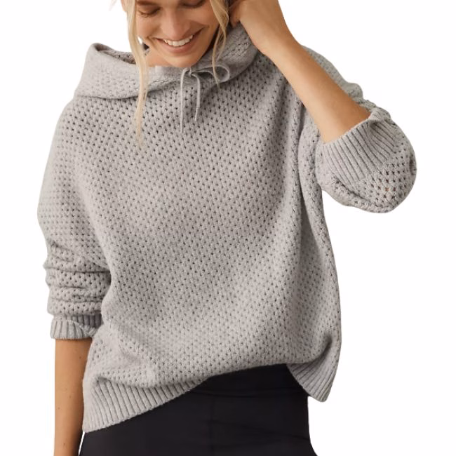waffle gray hoodie for women over 40