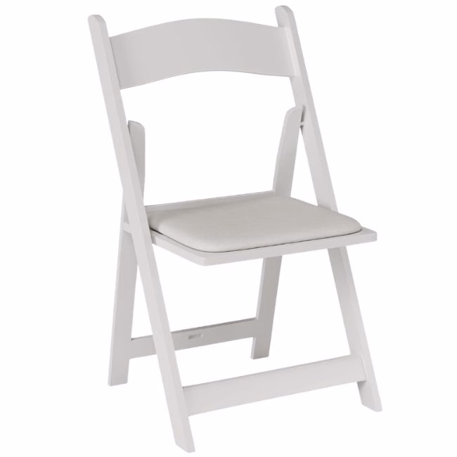 white. folding chair