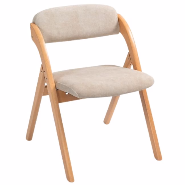 wood and upholstered folding chair